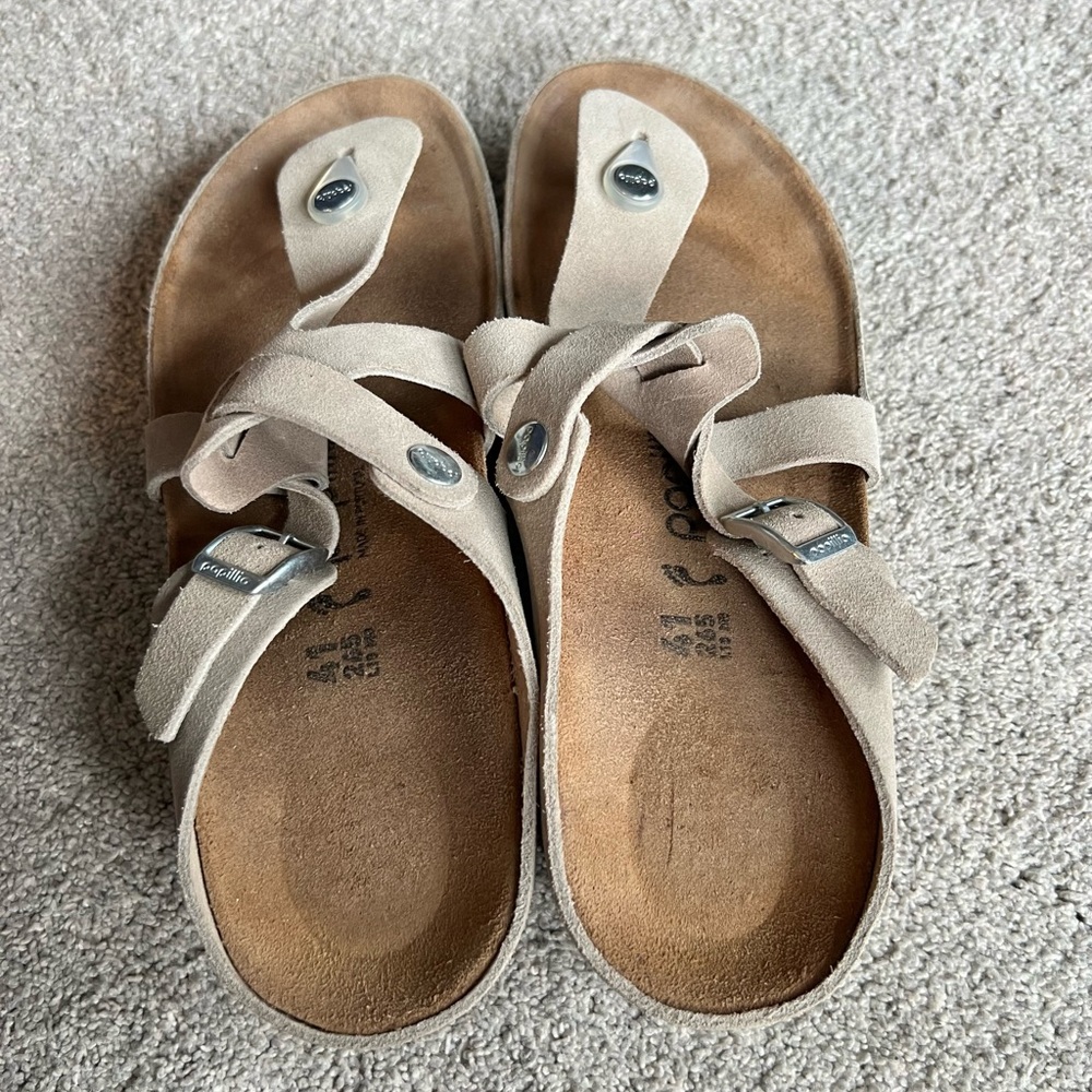 Birkenstock Papillio Gizeh Luna Wedge Size 41 Slip On Thong Sandals WORE 2X - Picture 5 of 8
